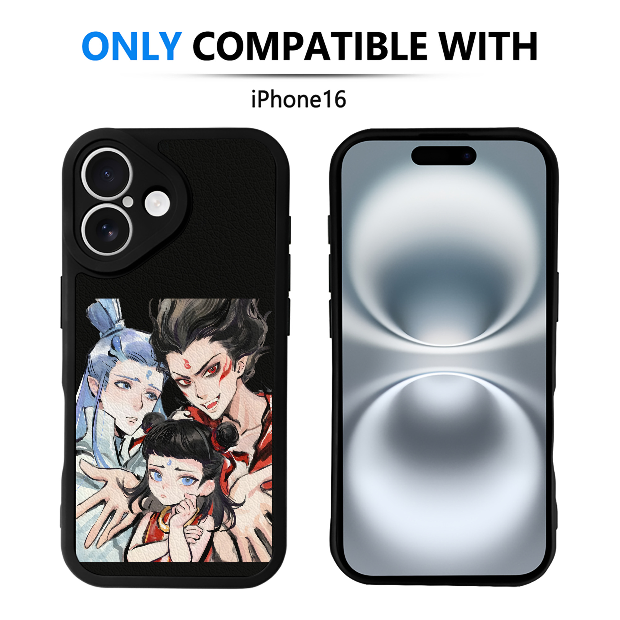 （画像用） Ne Zha 2 ナタ 魔童の大暴れ 【iPhone 16シリーズ対応】シリコンスマホケース（レザー調） 材質：シリコン